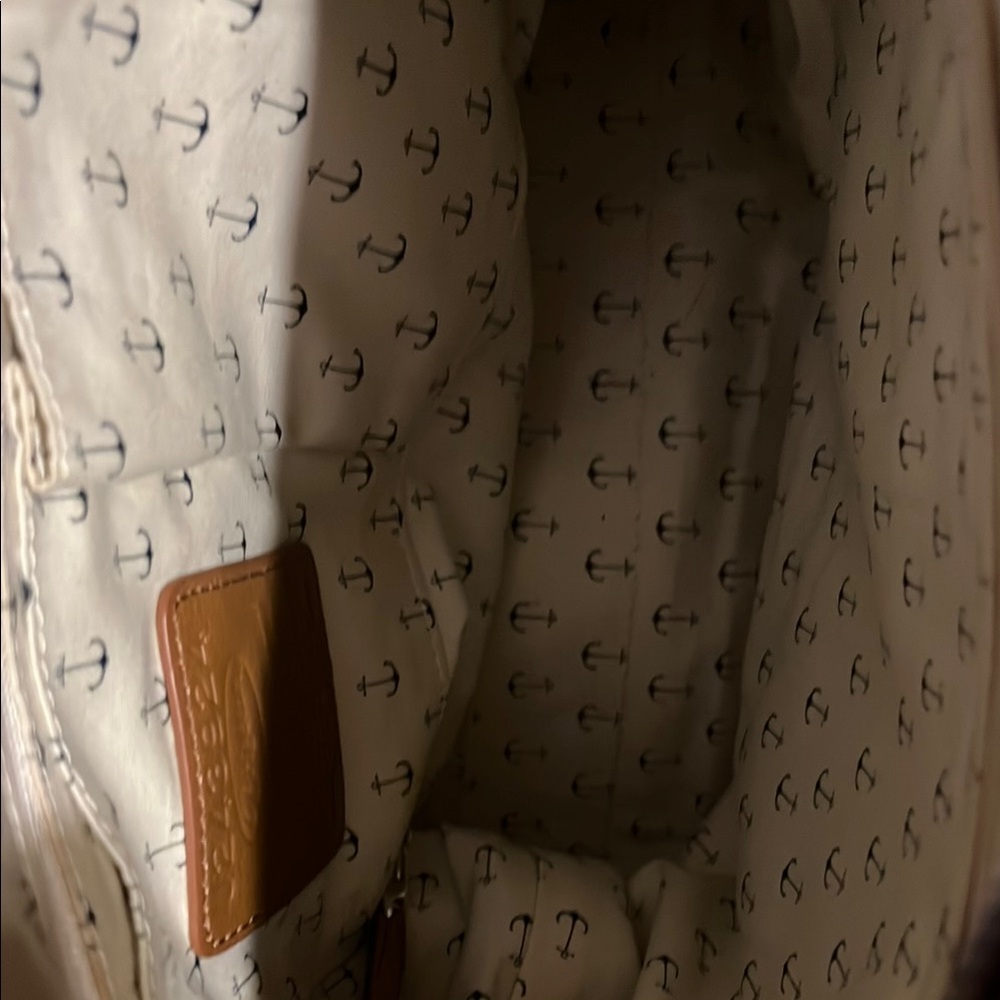Brighton Tan and Black Tote with Classic Stripes - Picture 2 of 3